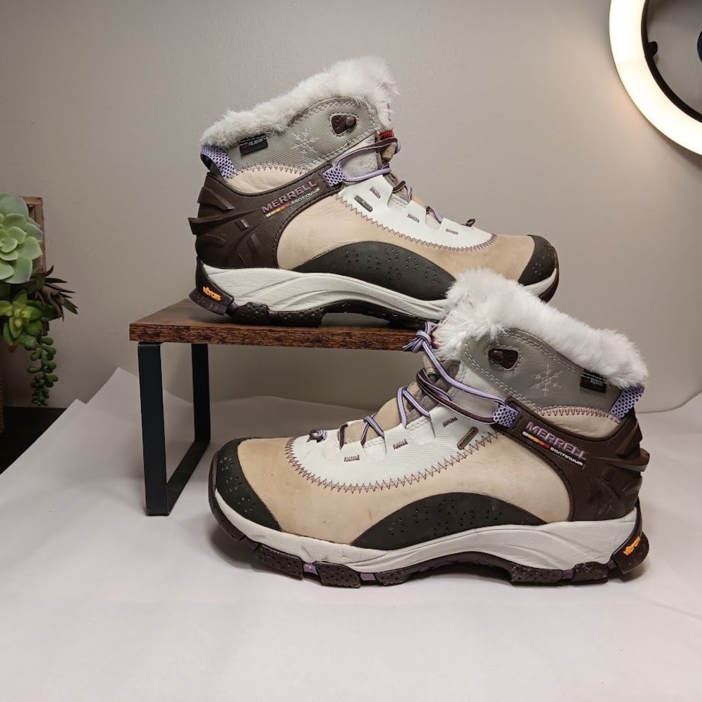 Merrell Thermo Arc Brindle Women 8.5 Winter Boots 200g Primaloft Waterproof - Picture 2 of 10